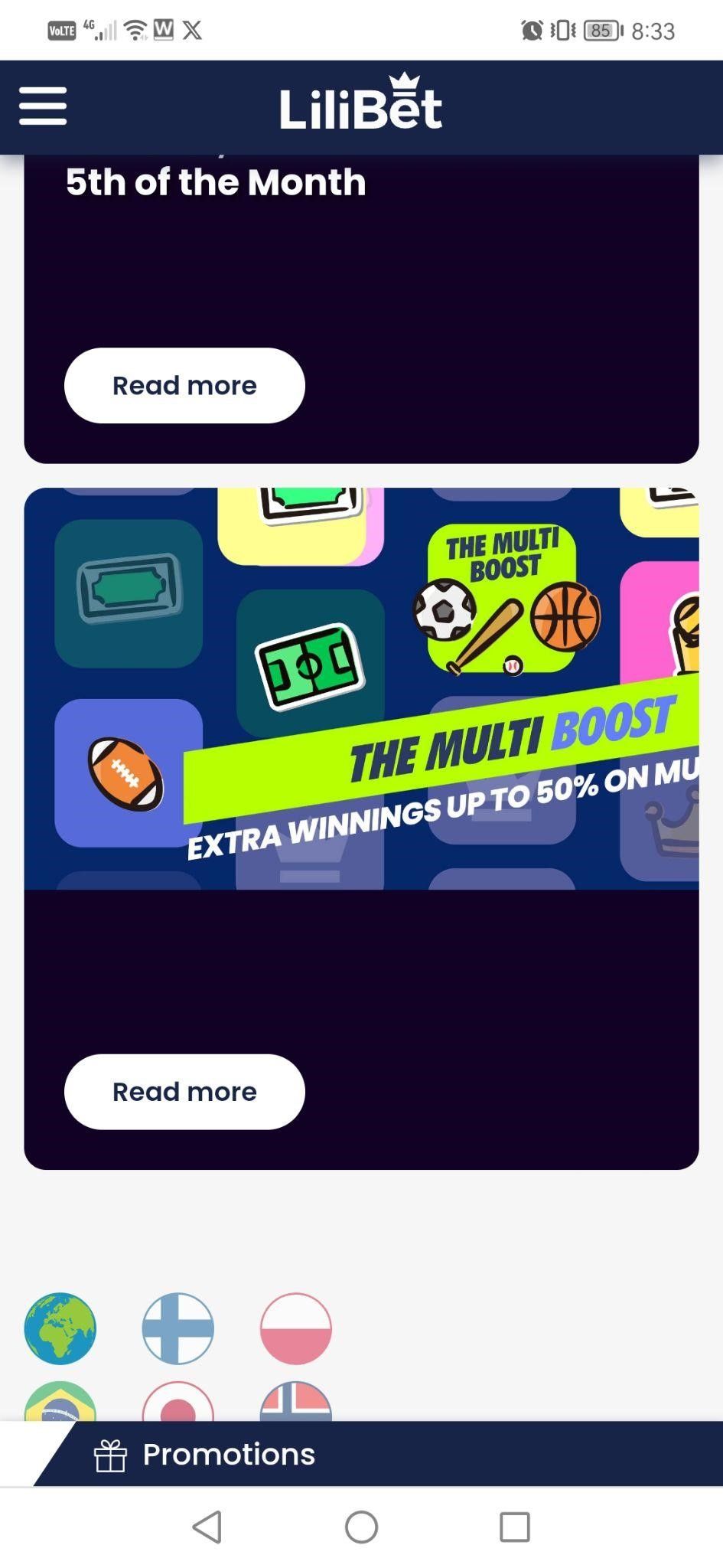 Wizualizacja bonusów Lilibet dla istniejących użytkowników