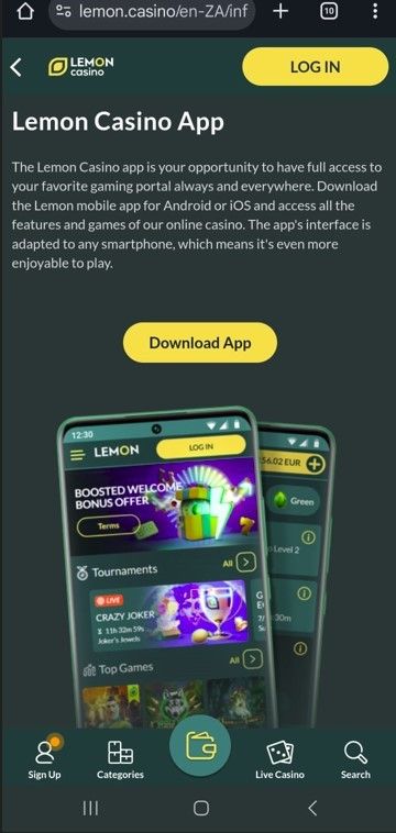 Lemon casino aplikacja