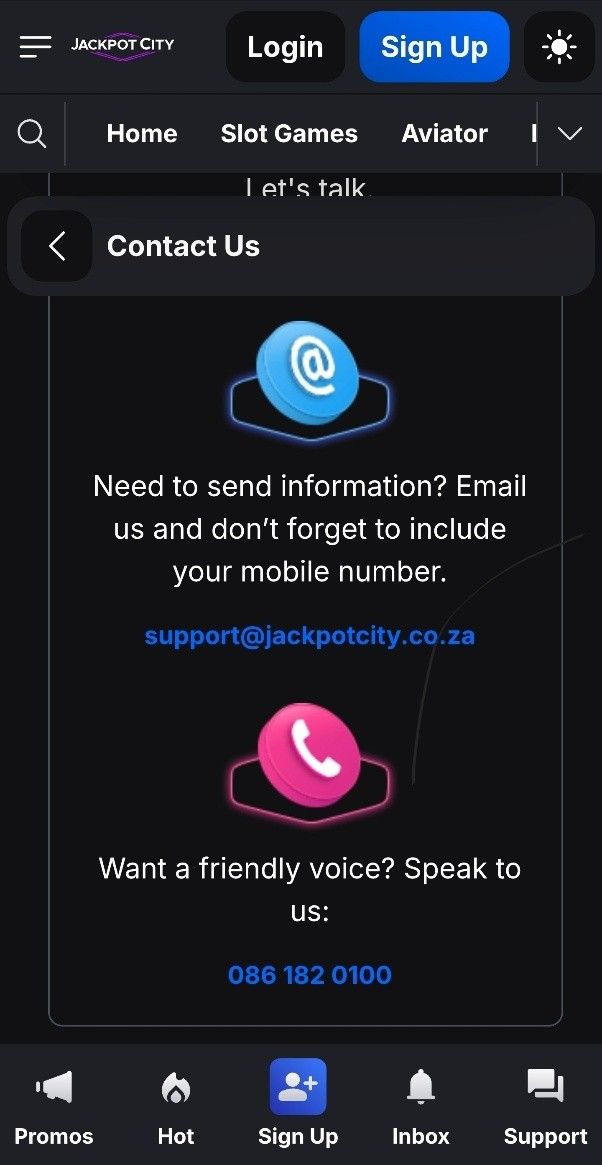 Jackpot City Casino Klantensupport Contact