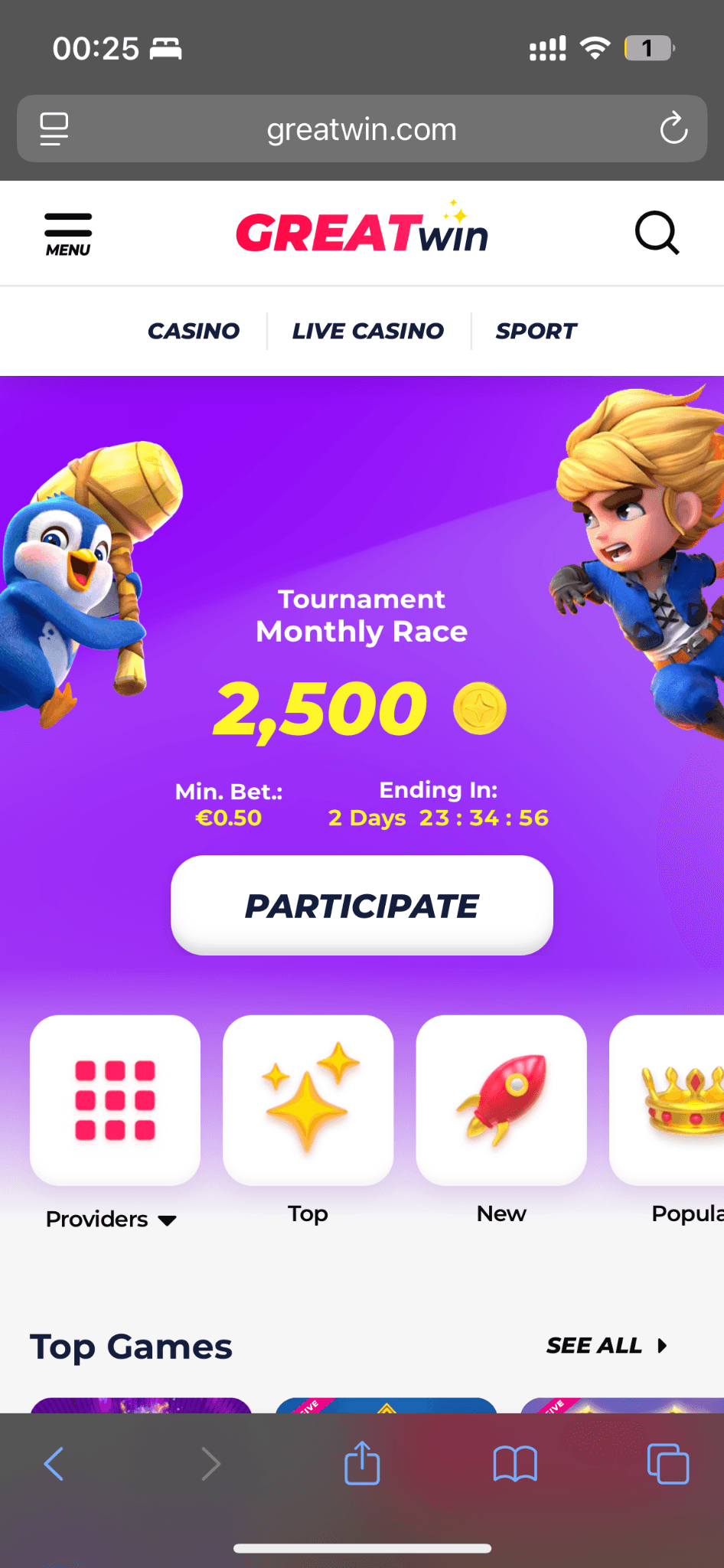 Greatwin casino login