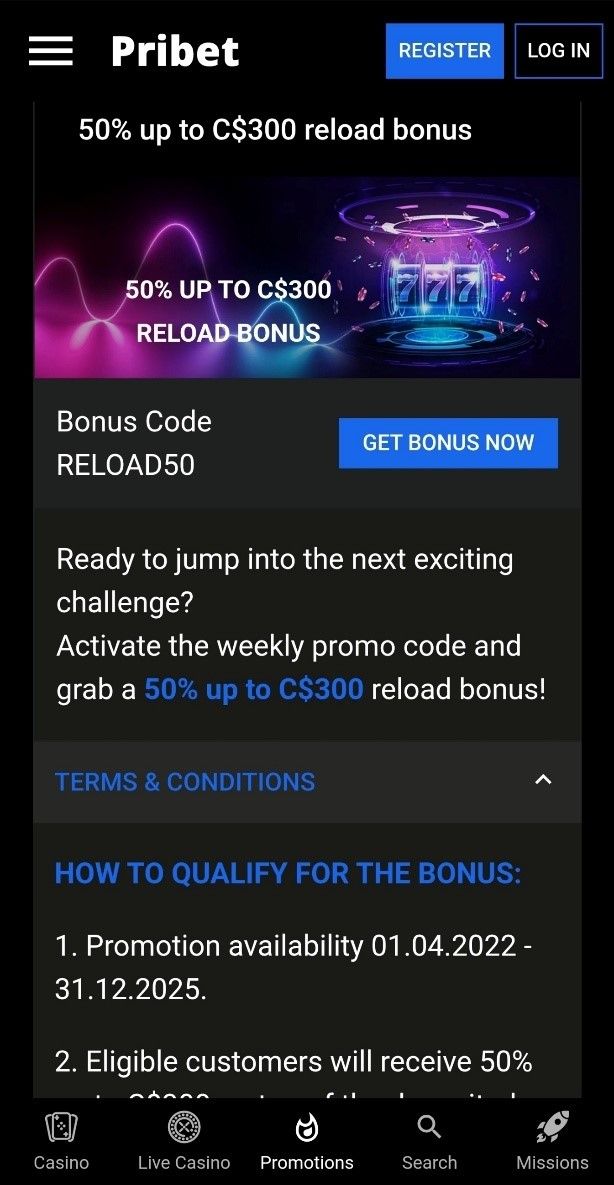 Promozioni Pribet Casino