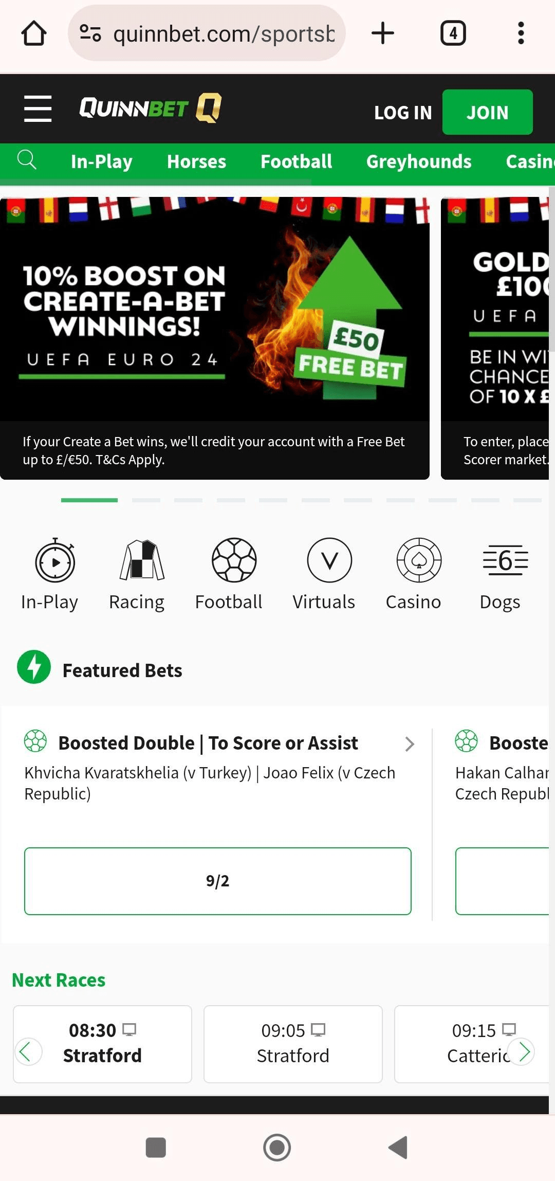 Quinnbet App and Mobile Site