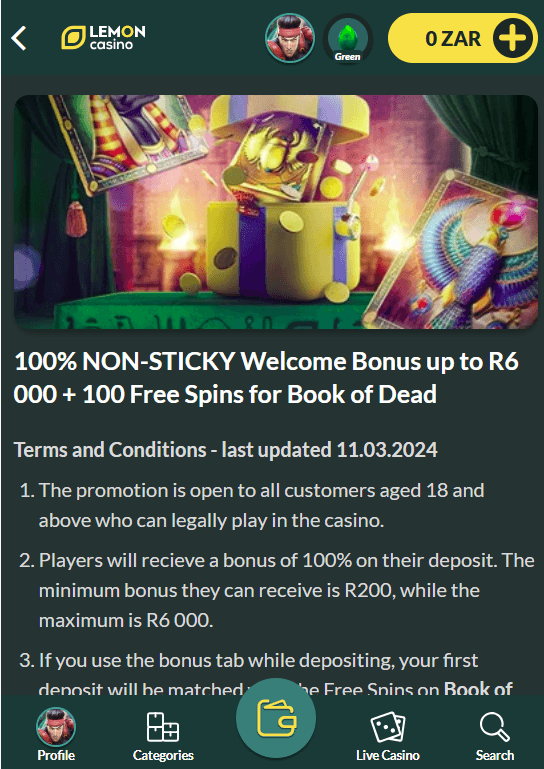 Lemon casino free spins