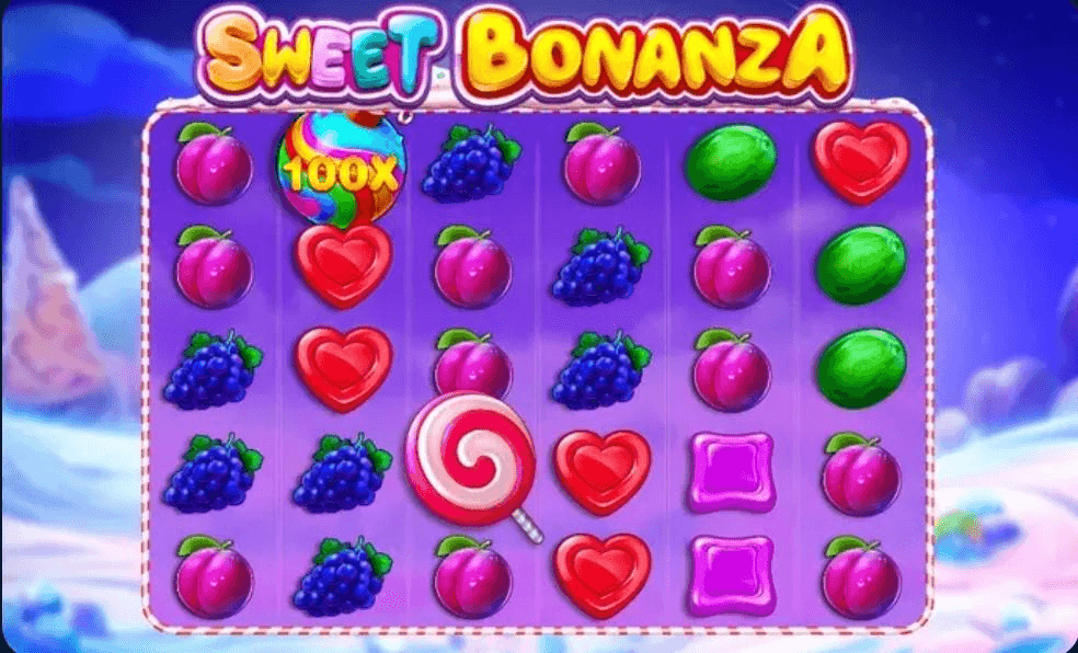 Sweet Bonanza Slot Interface mit Multiplikator-Anzeige