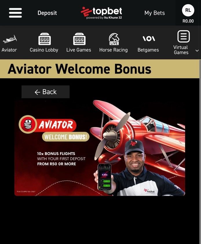 Interfaccia dei bonus Topbet24 che mostra diverse offerte promozionali