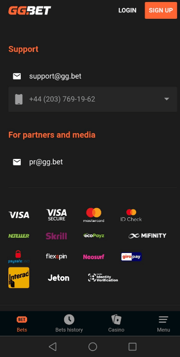 GGBet Ügyfélszolgálat